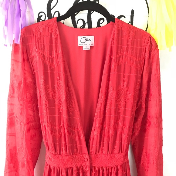 Olivia Culpo Red Embroidered Dress - Picture 5 of 7